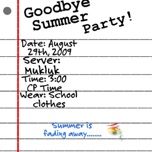 Goodbye Summer Party!